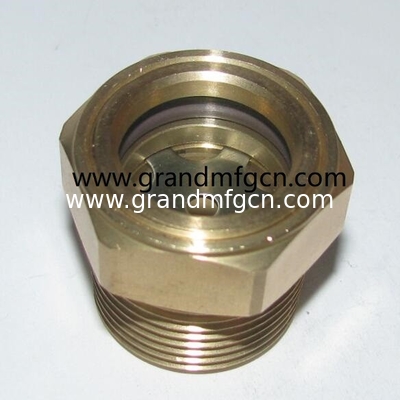 NPT3/8 &quot;Brass Ölstandsschau für Pumpenbehälter Getriebe Luftkompressor Messing Sichtglas mit ss304 Reflektor