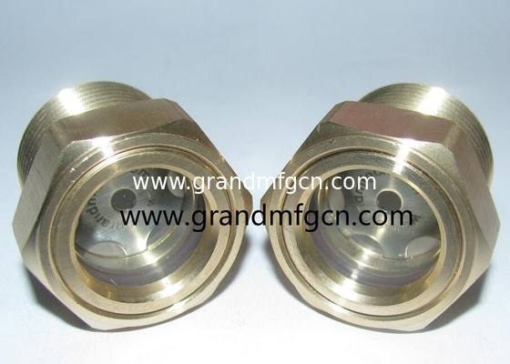 NPT3/8 &quot;Brass Ölstandsschau für Pumpenbehälter Getriebe Luftkompressor Messing Sichtglas mit ss304 Reflektor