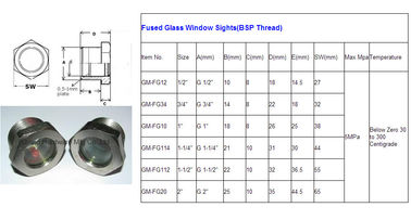 BSP 3/4&quot; männliches Garn Metall-Sight Glas aus Stahl, Nickelplattiert, geschmolzenes Glas Fenstersicht für Kühlgeräte