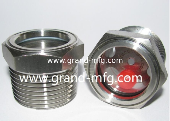 Hochdruck 1500 PSI SIGHT FLOW WINDOW WITH RED BALL 1 1/2 &quot;NPT Ölsicht Glas Flüssigkeitsflusssichtmessgeräte mit roter Kugel