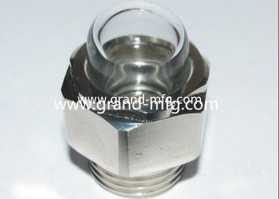 Männliche NPT-Faden 1/2&quot; 3/8&quot; 3/4&quot; GM-HDN34 Schwerlastfahrzeuge 3d Kuppel Ölstand Sichtglasmessvorrichtung Steckdosen mit klarem Glas