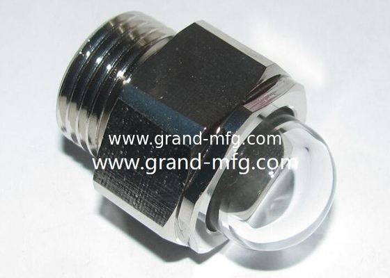 Männliche NPT-Faden 1/2&quot; 3/8&quot; 3/4&quot; GM-HDN34 Schwerlastfahrzeuge 3d Kuppel Ölstand Sichtglasmessvorrichtung Steckdosen mit klarem Glas