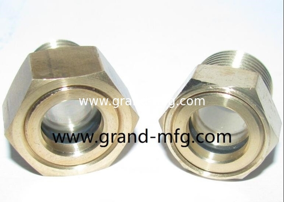 M27x1.5 M33x1.5 Männliches Gewinde Luftkompressor Hex Messing Ölpegel Sichtbrille Kuppelförmige Messing Ölpegel Indikator