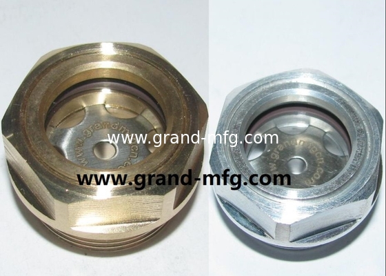 M27x1.5 M33x1.5 Männliches Gewinde Luftkompressor Hex Messing Ölpegel Sichtbrille Kuppelförmige Messing Ölpegel Indikator