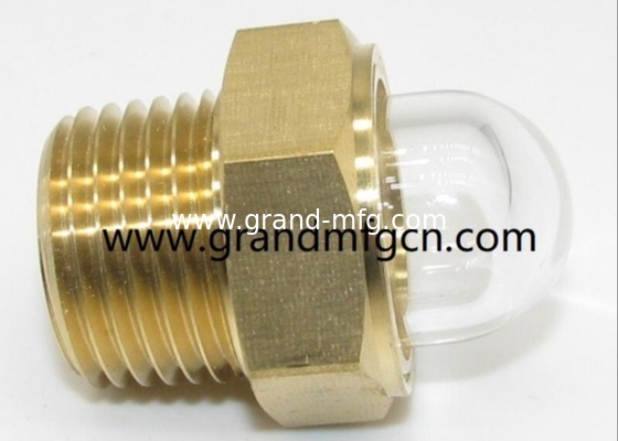 NPT-Dreh 3/8 INCH Messing Kuppel Ölstand Sichtglas Fensterindikator Hex-Schraube-in Ölstand Sichtglas