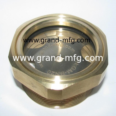 BSP 1 1/4&quot; Messing Sichtglas Flussflüssigkeitsniveaumessgerät kreisförmig Ölniveaumessglasindikator für Pumpen