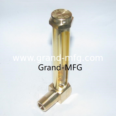 NPT 1/2 INCH L-Typ Messölpegelindikator aus Messing mit Höhenmarkierungen für Dünnwandbehälter mit Ölsichtglassteckdosen