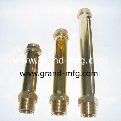 NPT 1/2 INCH L-Typ Messölpegelindikator aus Messing mit Höhenmarkierungen für Dünnwandbehälter mit Ölsichtglassteckdosen