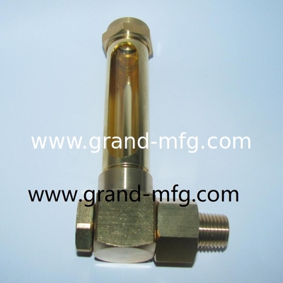 NPT 1/2 INCH L-Typ Messölpegelindikator aus Messing mit Höhenmarkierungen für Dünnwandbehälter mit Ölsichtglassteckdosen