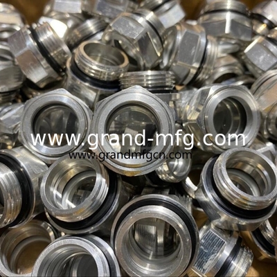 8bar Druck M22x1,5 gefreiter Aluminium-Reduktionskopf Öl Sichtglas, Ölstandsindikator, Flüssigkeitsstandsmessgerät