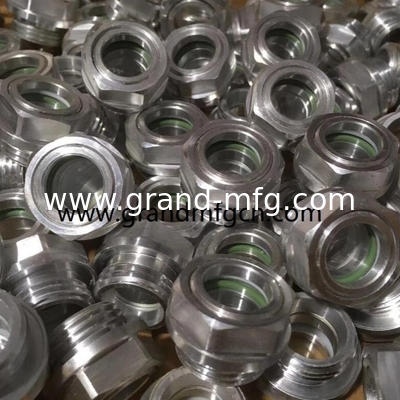 M20X1.5 M22X1.5 M27X1.5 Gereißtes Hexkopf Aluminium Ölpegel Sichtvorrichtung Stecker Stier Auge Öl Sichtvorrichtung Glas männlich Metrisches Gewinde