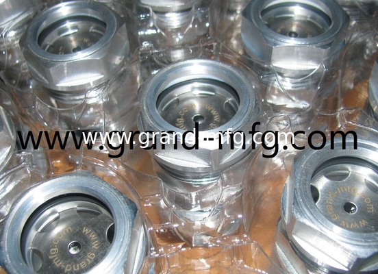 männlicher BSP G-Garn kundenspezifischer Bläser Aluminium Ölstandssichtbrille mit 3 mm Glas Aluminium Ölstandssichtbrille mit Viton O-Ring und Edelstahlreflektor geeignet für verschiedene Anwendungen