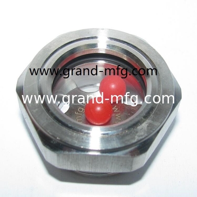 1500 PSI Edelstahl Liquid Sight Glas Hochleistungs- 1&quot; NPT Ölsicht Glas Flüssigkeitsdurchlässigkeitsmessgeräte mit rotem Ball