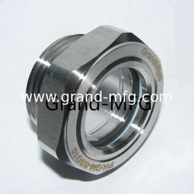 Hochdruck 1500PSI Sichtstrom Glasfenster Ölmessgerät 1 1/4 Zoll NPT Ölmessgerät Glas Flüssigkeitsflussmessgerät mit roter Kugel