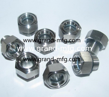 1500 PSI Edelstahl Liquid Sight Glas Hochleistungs- 1&quot; NPT Ölsicht Glas Flüssigkeitsdurchlässigkeitsmessgeräte mit rotem Ball