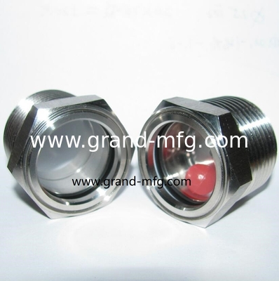 Hochdruck 1500 PSI SIGHT FLOW WINDOW WITH RED BALL 1&quot; NPT THREAD Öl Sicht Glas Flüssigkeitsfluss Sicht Fensterniveaumessgeräte