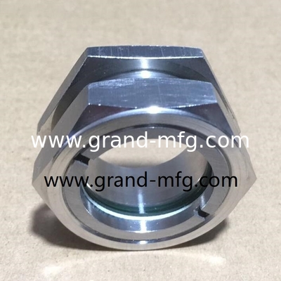 BSP G1 1/4 INCH SS304 Öl Sicht Glas Level Monitor mit großem Blickfenster und Schließmutter SUS304 Sichtglas Ölmessgerät