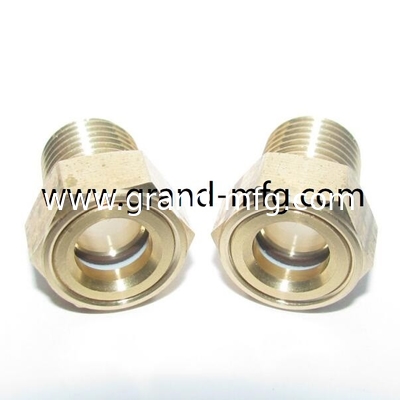 Metrisches Gewindeglas M16 M18 M26 M27x1,5 Messing Ölpegelscheinglas mit Reflektor Messing Ölpegelschein für Pumpen Ölempfänger Getriebe Drehzahlverminderer Kompressor und Leistungsübertragung