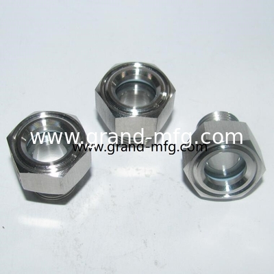 NPT 1/4 Druck Edelstahl Ölsichtbrille SS304 1500PSI Turbinkammer Flüssigsichtglas mit Borosilikatglasfenster