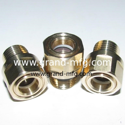 Metrisches Gewindeglas M16 M18 M26 M27x1,5 Messing Ölpegelscheinglas mit Reflektor Messing Ölpegelschein für Pumpen Ölempfänger Getriebe Drehzahlverminderer Kompressor und Leistungsübertragung