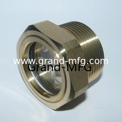 NPT 1/4 Zoll 1/2 Zoll Hydraulikölbehälter Messing Ölstand Sichtglas mit Reflektor ohne Veredelung China GM-BN12 GM-BN38