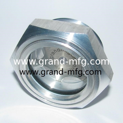 M52X2 Aluminium-Ölsichtglas für Bläser-Schmiersystem Hex-Schraub-In Ölstandssichtglas-Glasmessindikatoren Aluminium-Ölstandssichtglas für einen breiten Temperatur- und Druckbereich