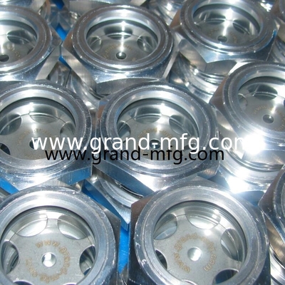 Aluminium-Ölpegelschutzglas für Hydraulik- und Pneumatiksysteme Aluminium-Ölpegel für Anwendungen bei hohen Temperaturen bis 120 °C