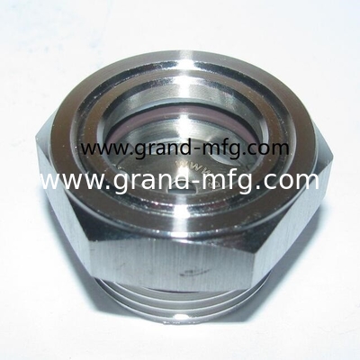 M22x1.5 M26X1.5 Korrosionsbeständiger Bläser SS Standort Glas Hex-Schraubeinbau Ölstandsschau Glas Ölstandsanzeiger