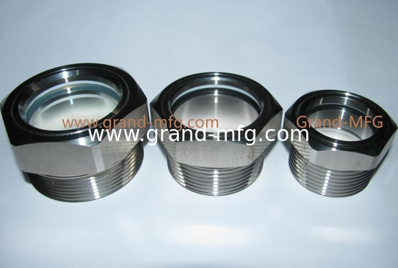 NPT 2&quot; Hochdruck-Ölsichtglas aus Edelstahl SS304 80 bar OEM- und ODM-Service SUS316 Edelstahl Flüssigsichtglas mit Borosilikatglas und Aramiddichtung