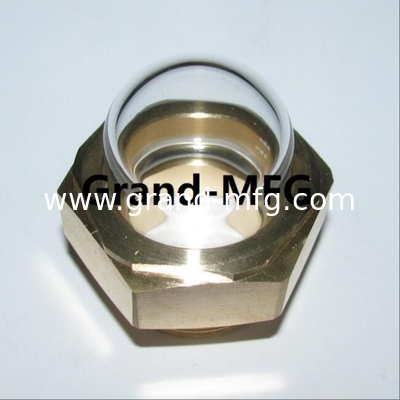 USA männliche NPT-Glas3/8 INCH Messing Kuppel Ölstandsschau Glas Hex-Schraube-in Ölstandsschau Glasfenster mit Gussverschluss Messing Ölstandsschau Glas für Pumpen Getriebe und Kompressoren Messing Material NPT