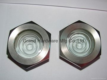 Metrisches Garn M60 männliches Garn Nickelplattiert Stahlflüssigkeitsstufe Sichtglas mit Reflektor