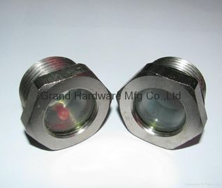 Metrisches Garn M60 männliches Garn Nickelplattiert Stahlflüssigkeitsstufe Sichtglas mit Reflektor