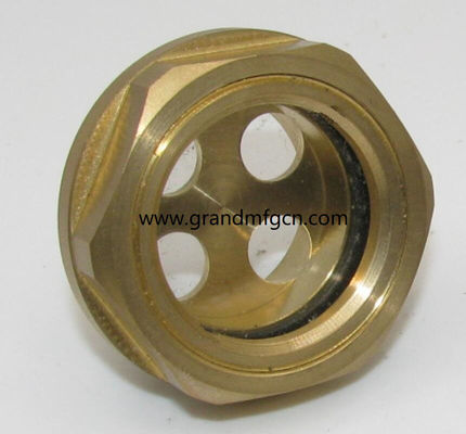 NPT3/8 &quot;Brass Ölstandsschau für Pumpenbehälter Getriebe Luftkompressor Messing Sichtglas mit ss304 Reflektor