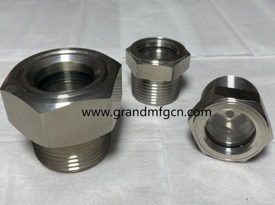 Metrisches Garn M22x1.5 aus Edelstahl 304 Knopf-Typ Ölstandsindikator Flüssigkeitssicht Glassichtfenster Ölstandsmessgeräte