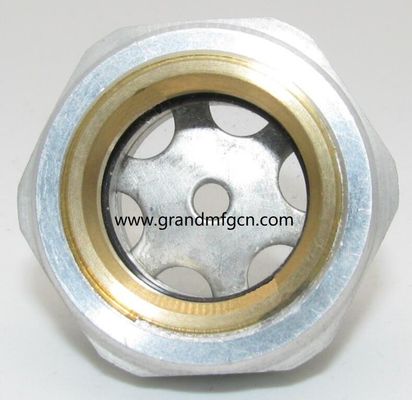 M52X2 Aluminium-Ölsichtglas für Bläser-Schmiersystem Hex-Schraub-In Ölstandssichtglas-Glasmessindikatoren Aluminium-Ölstandssichtglas für einen breiten Temperatur- und Druckbereich