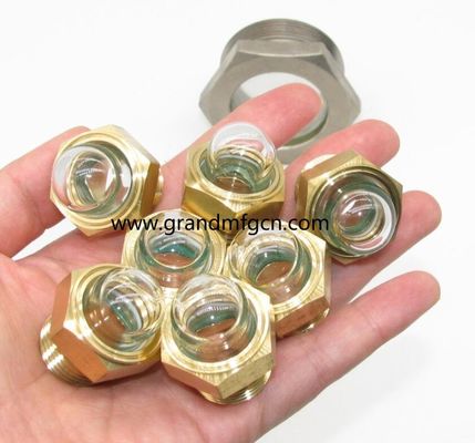 NPT 1/2 INCH klare Kuppel Ölpegel Anzeiger Hex-Schraube Ölpegel Anzeigeglas mit blauem Gewindeschloss