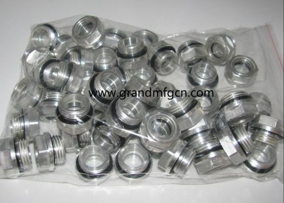 M16X1.5 Schmiersystem für Aluminium-Bläser Ölspiegel Hex-Schraubeinbau Ölspiegel Sichtglas Ölspiegelindikatoren M18