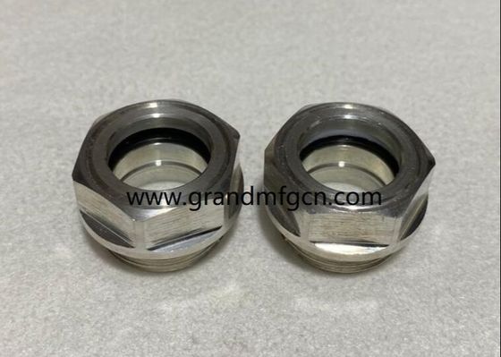 M22M26X1.5 Korrosionsbeständiger Bläser Aluminium-Standort Glas Hex-Schraube-in Ölstandssicht Glas Ölstandsmessindikatoren