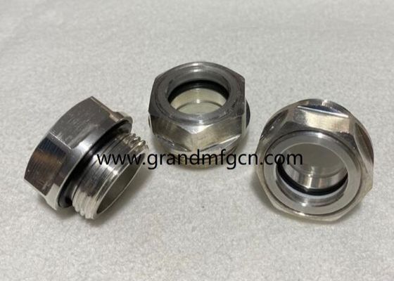 M22M26X1.5 Korrosionsbeständiger Bläser Aluminium-Standort Glas Hex-Schraube-in Ölstandssicht Glas Ölstandsmessindikatoren
