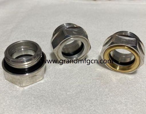 M22M26X1.5 Korrosionsbeständiger Bläser Aluminium-Standort Glas Hex-Schraube-in Ölstandssicht Glas Ölstandsmessindikatoren