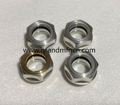 M33 M24X1.5 Aluminium-Anodisierungsfarbsicht Glas Hex-Schraube in Ölstandssicht Glas Ölstandsmessindikatoren