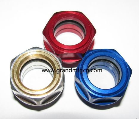 M42X1.5 M27X1.5 Aluminium-Anodisierungsfarbe geschliffene Hex-Schraube-in Ölpegel Sichtglas Kompressor Ölpegel Indikator