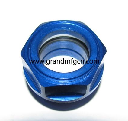 M22 M18X1.5 Aluminium-Anodisierungsfarbsicht Glas Hex-Schraube in Ölstandssicht Glas Ölstandsmessindikatoren
