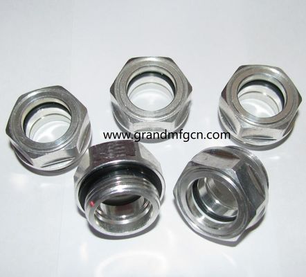 M22 M18X1.5 Aluminium-Anodisierungsfarbsicht Glas Hex-Schraube in Ölstandssicht Glas Ölstandsmessindikatoren