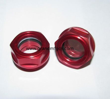 M27x1.5 M18X1.5 Aluminium-Anodisierungsfarbsicht Glas Hex-Schraub-in Ölstandssicht Glas Ölstandsmessindikatoren