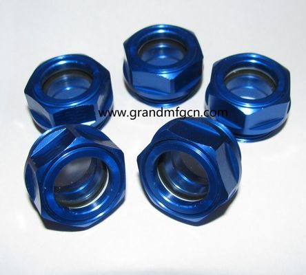 M33 M24X1.5 Aluminium-Anodisierungsfarbsicht Glas Hex-Schraube in Ölstandssicht Glas Ölstandsmessindikatoren
