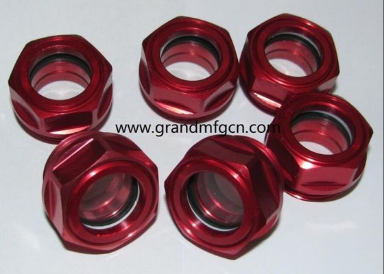 M42X1.5 M27X1.5 Aluminium-Anodisierungsfarbe geschliffene Hex-Schraube-in Ölpegel Sichtglas Kompressor Ölpegel Indikator