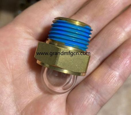 USA männliche NPT-Glas3/8 INCH Messing Kuppel Ölstandsschau Glas Hex-Schraube-in Ölstandsschau Glasfenster mit Gussverschluss Messing Ölstandsschau Glas für Pumpen Getriebe und Kompressoren Messing Material NPT