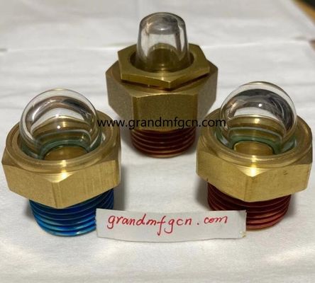 männlicher BSP-Faden 3/8 INCH durchsichtiger Kuppel-Ölpegel-Sichtindikator Hex-Schraub-In Ölpegel-Sichtglas mit Fadenverriegelung