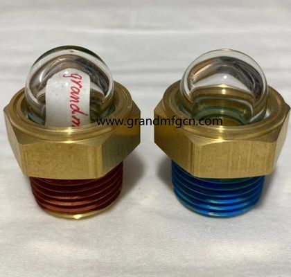 männlicher BSP-Faden 3/8 INCH durchsichtiger Kuppel-Ölpegel-Sichtindikator Hex-Schraub-In Ölpegel-Sichtglas mit Fadenverriegelung